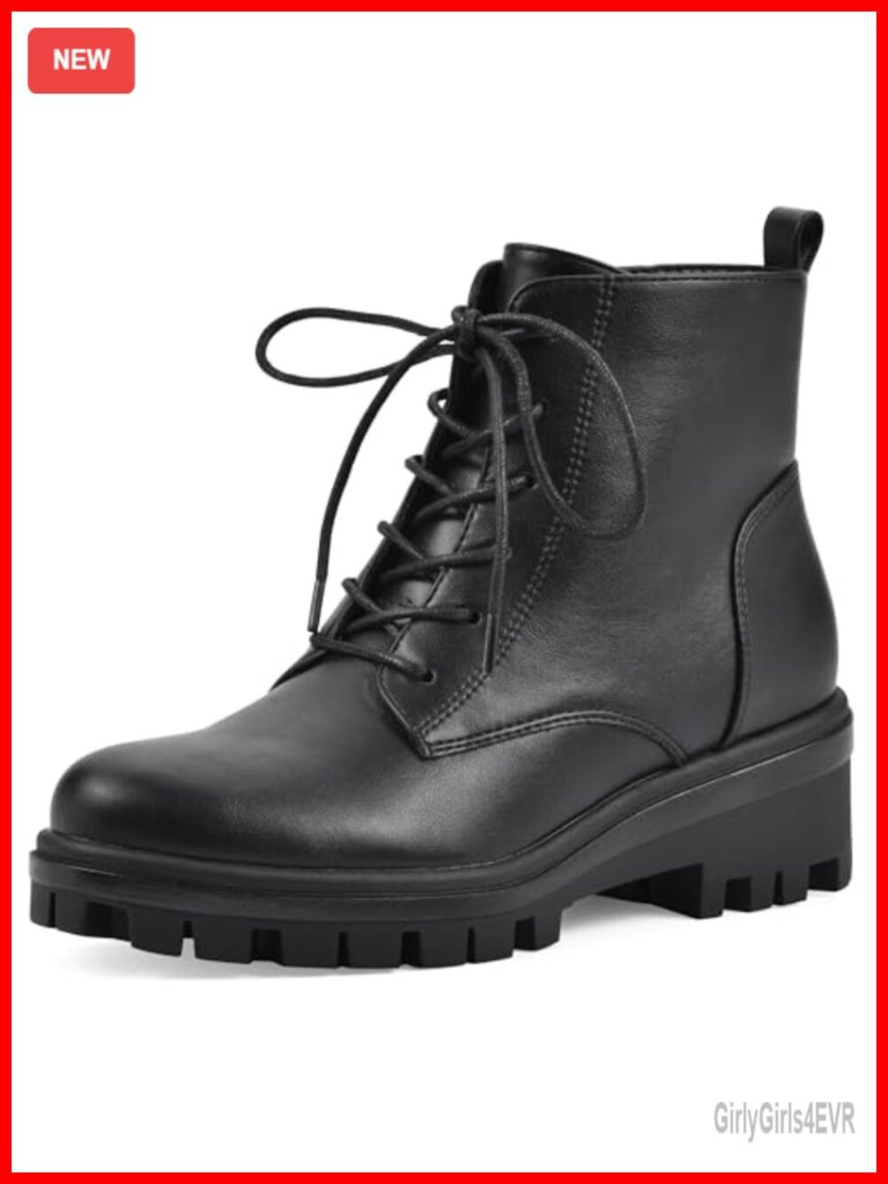Combat Bootie with Cushioned Insole and Lug Outsole